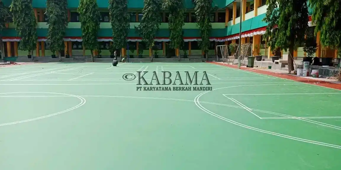 Dokumentasi proyek cat lapangan olahraga